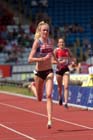 Eilish McColgan wins the 3000 metres steeplechase at the Sainsbury's British Championships, Birmingham.